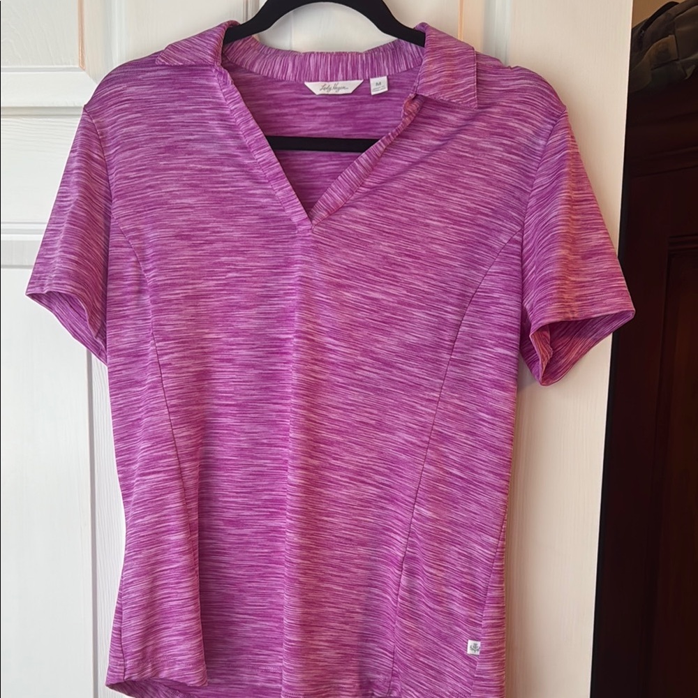 Lady Hagen Pink/Purple Short Sleeve Golf Shirt